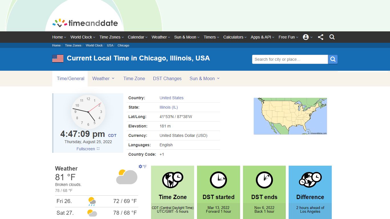 Current Local Time in Chicago, Illinois, USA - Time and Date